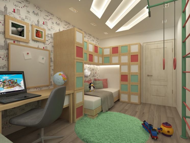 дизайн детской комнаты 9 кв